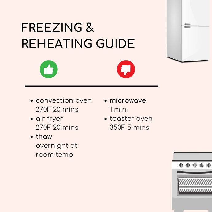 reheating guide (from room temp or from frozen)