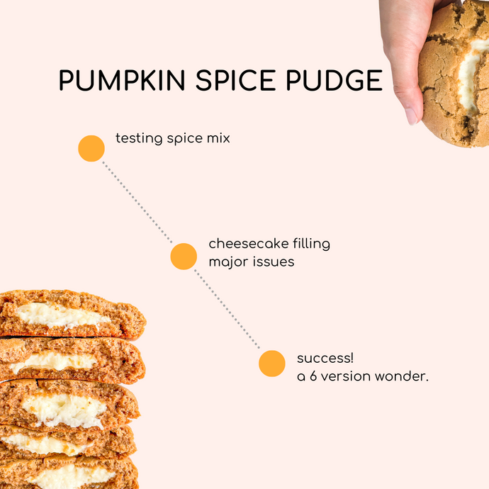 the making of pumpkin spice pudge