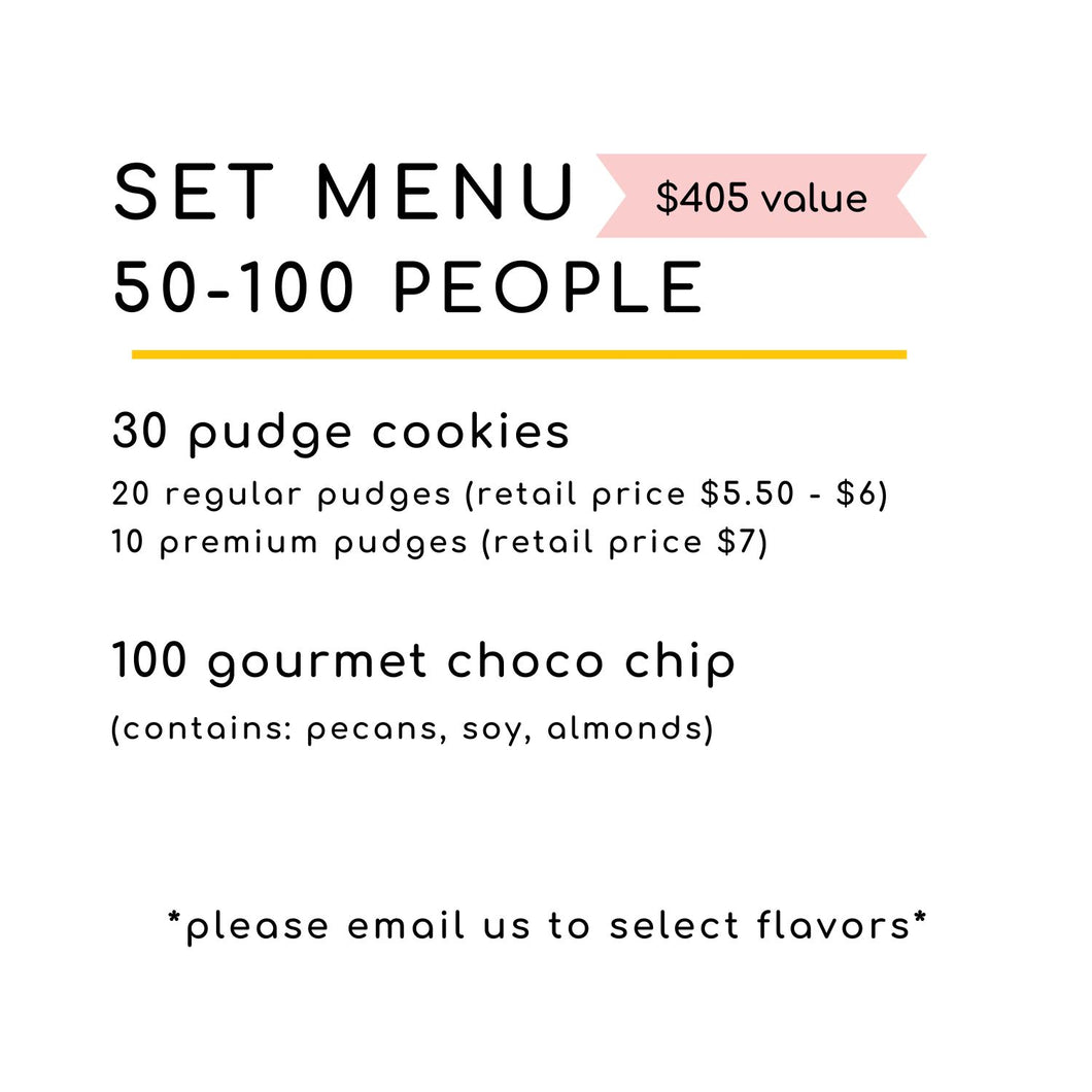 set menu for 50-100 people